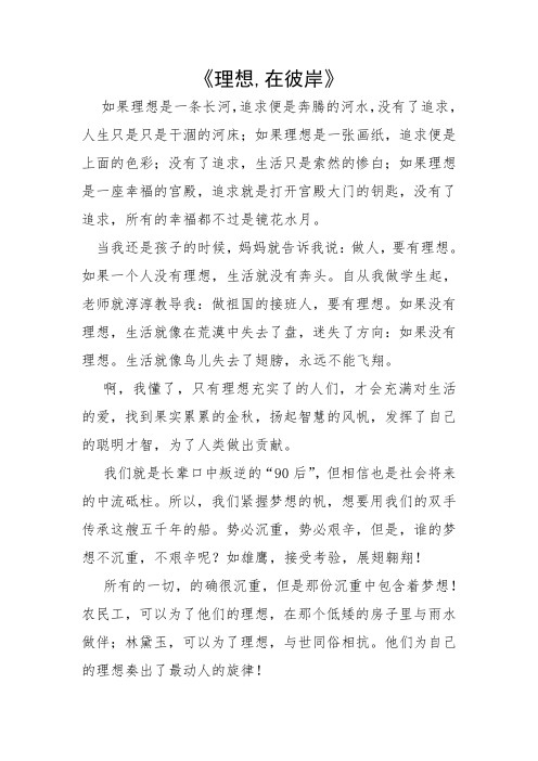 理想,在彼岸