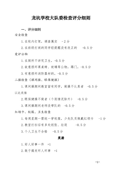 大队委检查评分细则