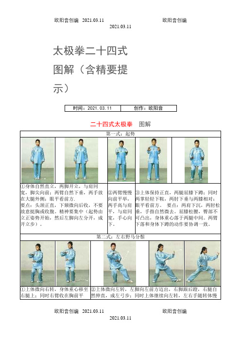 太极拳二十四式图解之欧阳音创编