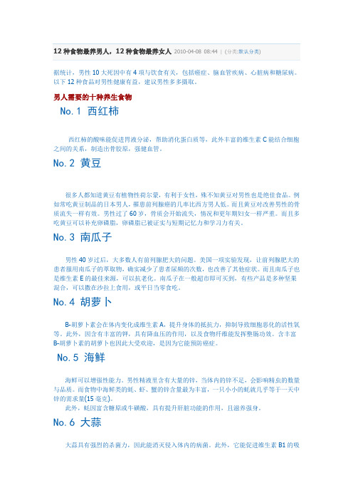 12种食物最养女人
