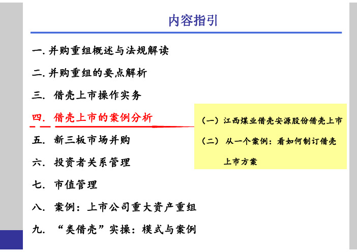 上市公司并购重组-借壳上市的案例分析