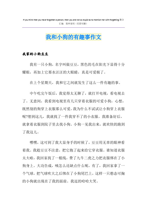 我和小狗的有趣事作文