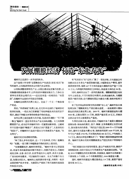 发展棚膜经济  打造“东北寿光”