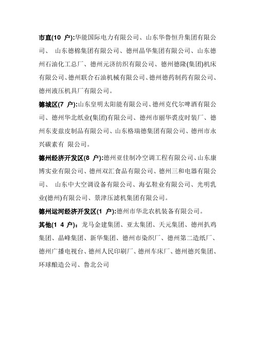 德州40家企业