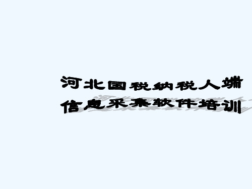 (国税操作)河北省一般纳税人网上申报流程细节精讲培训