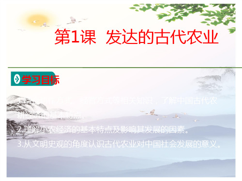历史必修2教学课件：第1单元第1课 发达的古代农业  (共32张PPT)[优秀课件][优秀课件]