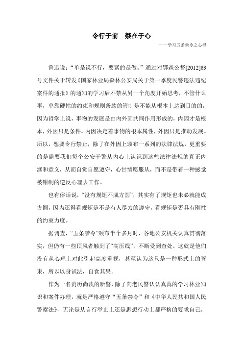 令行于前  禁在于心