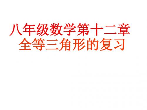 人教版八年级数学上第十二章《全等三角形》总复习课件(30张ppt)