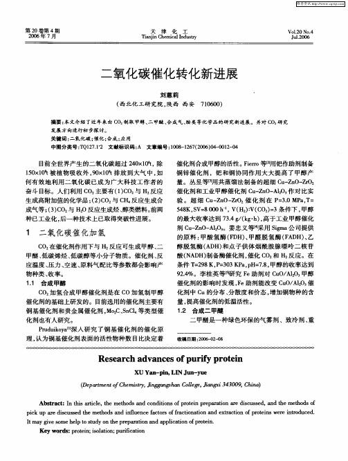 二氧化碳催化转化新进展