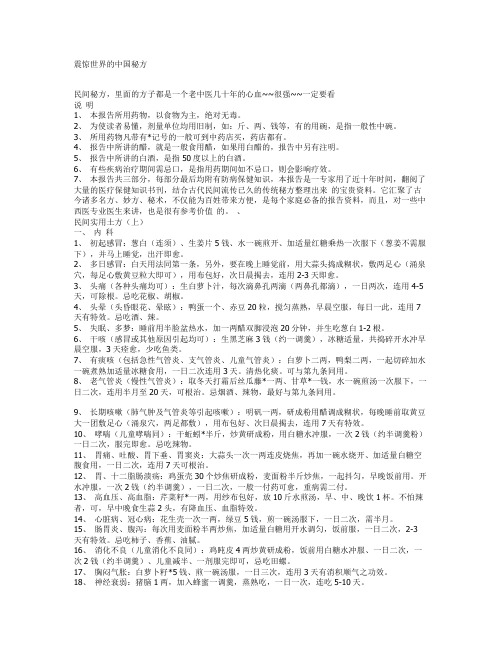 震惊世界的中国秘方————里面的方子都是一