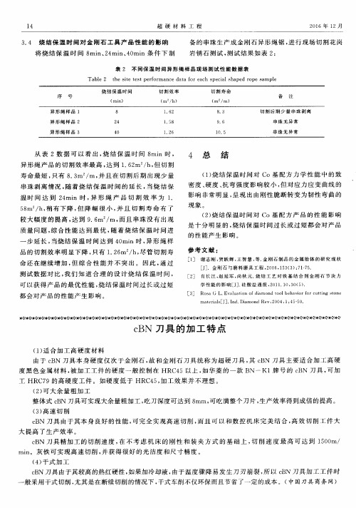 cBN刀具的加工特点