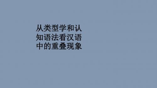 从类型学和认知语法看汉语中的重叠现象ppt课件