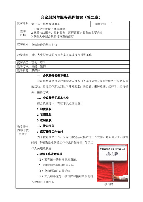 《会议组织与服务》电子教案 第二章  会中服务工作 第一节  接待报到服务