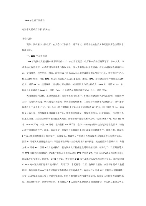 2009年政府工作报告