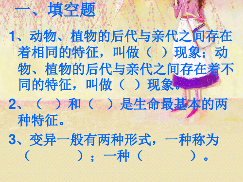 生物的变异练习题