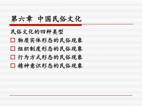 第六章 中国民俗文化