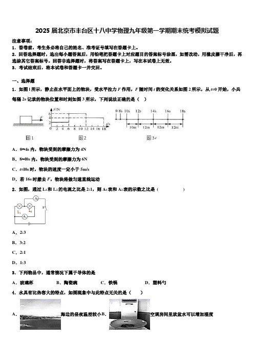 2025届北京市丰台区十八中学物理九年级第一学期期末统考模拟试题含解析