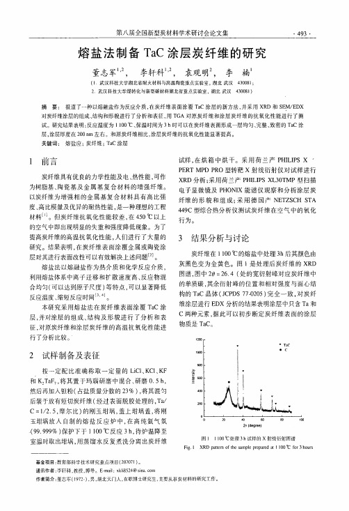 熔盐法制备TaC涂层炭纤维的研究