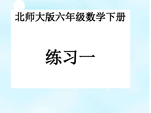 北师大版六年级数学下册练习一