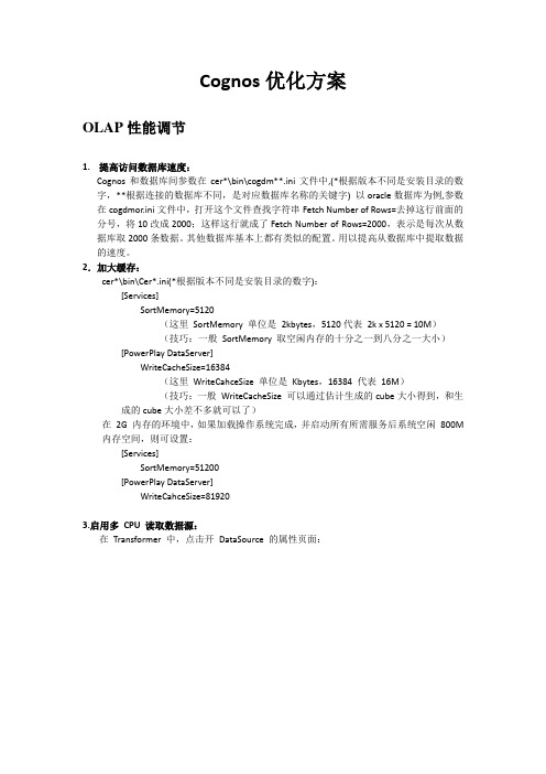 Cognos优化方案