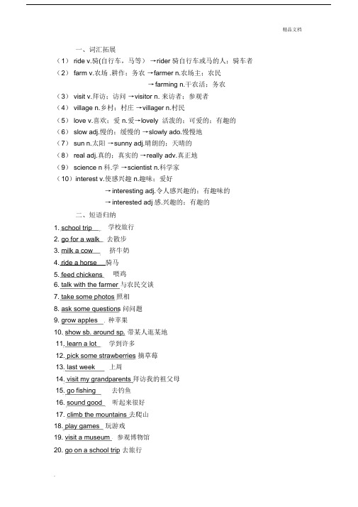 人教版本初中七年级的下册的英语11单元总结复习学习知识点总结计划及练习试题.docx
