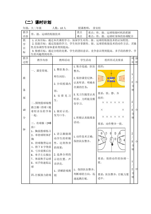 穿接运球技术教案