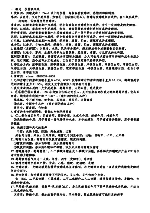 酿酒重点