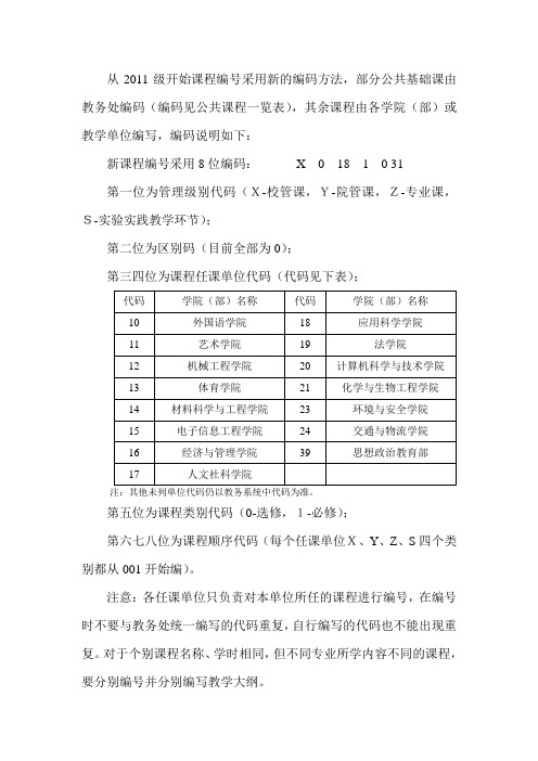 课程号编码规则