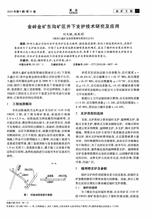 金岭金矿东沟矿区井下支护技术研究及应用