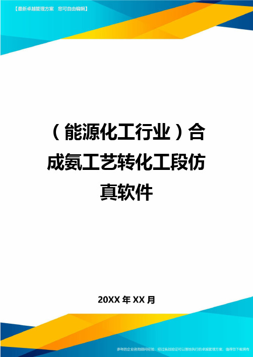 (能源化工行业)合成氨工艺转化工段仿真软件