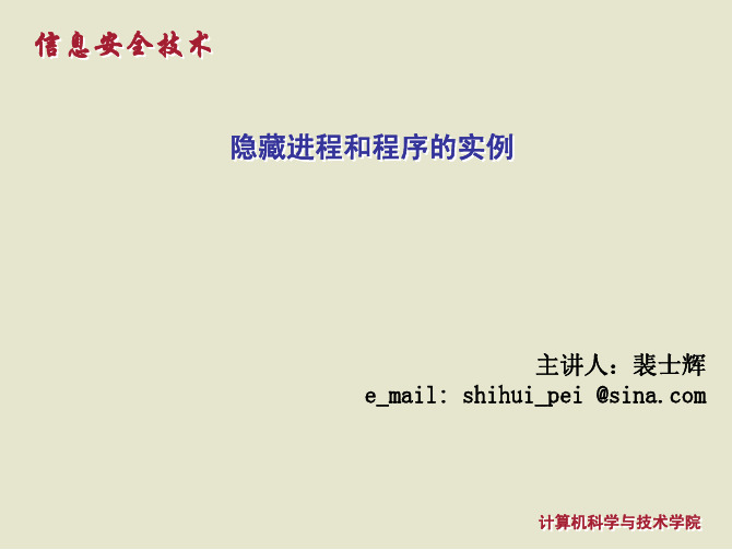 隐藏进程和程序