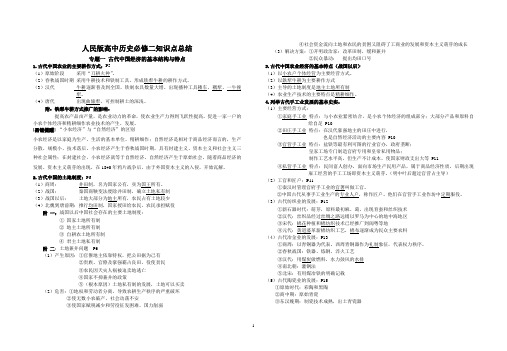 人民版高中历史必修二知识点总结