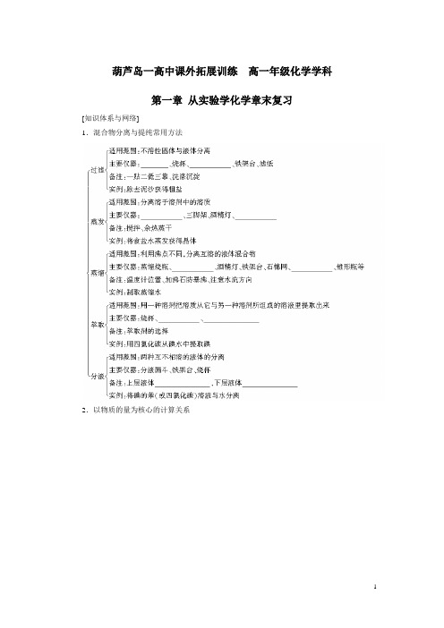 高中化学必修一：1课外拓展训练2 Word版含答案