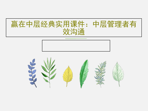 赢在中层经典实用课件：中层管理者有效沟通28页PPT