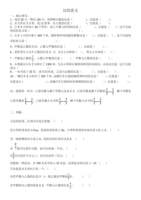 比的意义补充练习题