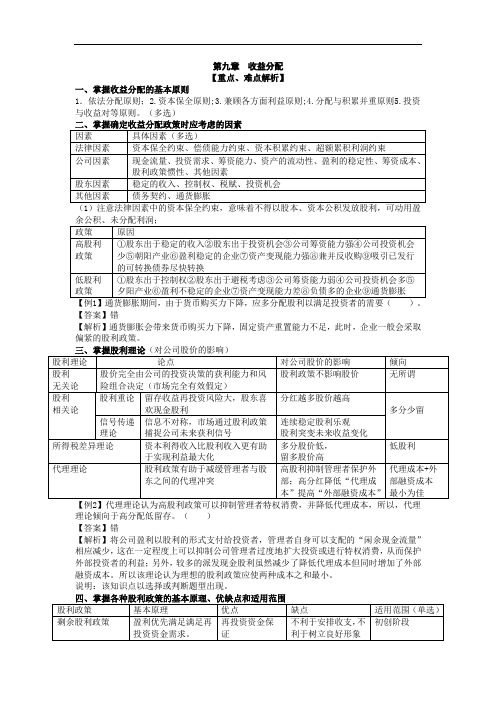 【财务管理·收益分配】 知识点+习题