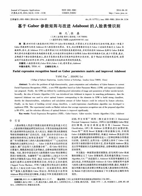 基于Gabor参数矩阵与改进Adaboost的人脸表情识别