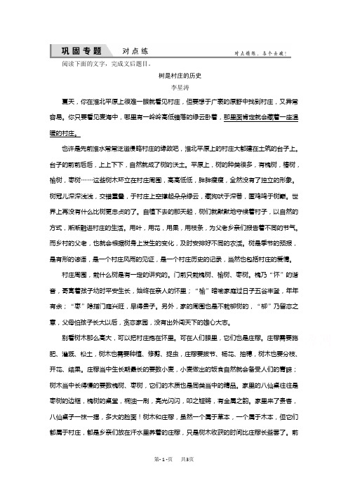 高考语文一轮复习 对点练14-3 Word版含解析