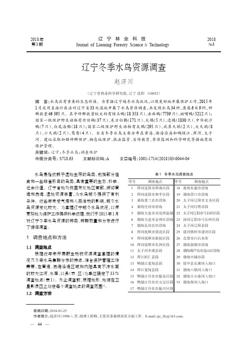辽宁冬季水鸟资源调查