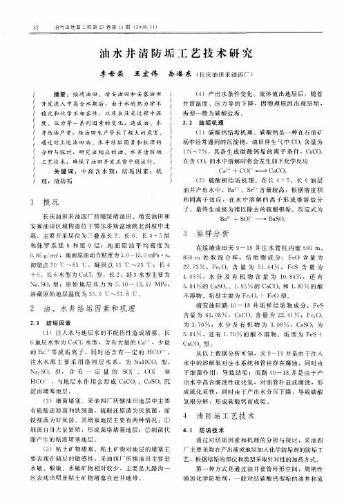 油水井清防垢工艺技术研究
