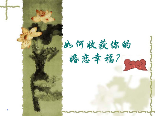 恋爱婚姻家庭观PPT