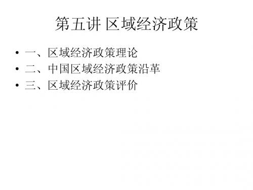 区域经济政策