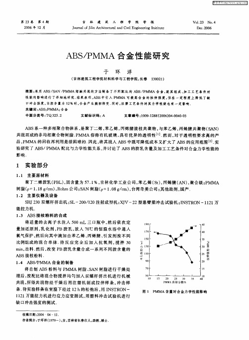 ABS／PMMA合金性能研究