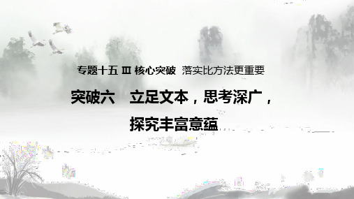 专题十五 Ⅲ核心突破六立足文本,思考深广, 探究丰富意蕴