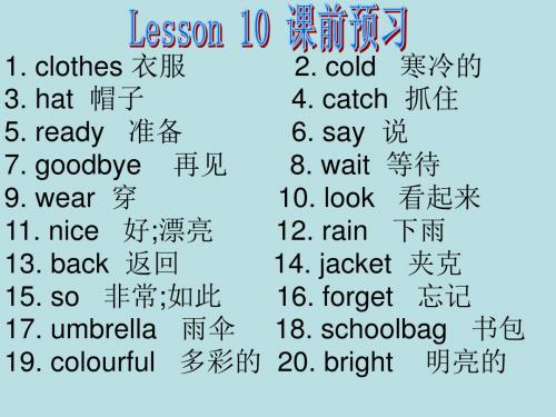 冀教版七年级英语上册 Unit 2 Lesson 10 课件(共23张PPT)