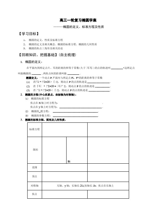 高三一轮复习椭圆学案 复习课.doc