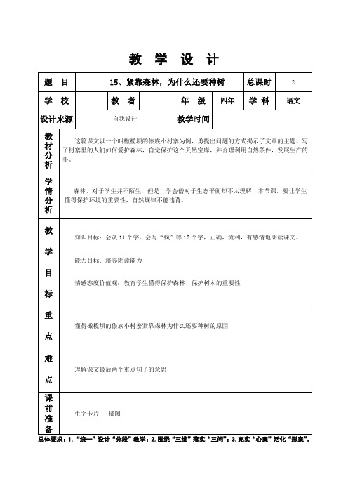 15、紧靠森林,为什么还要种树