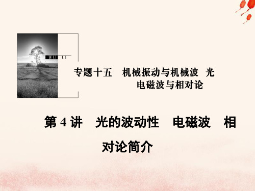 高考物理一轮复习 第十五章 机械振动与机械波 光 电磁波与相对论 第4讲 光的波动性 电磁波 相对论
