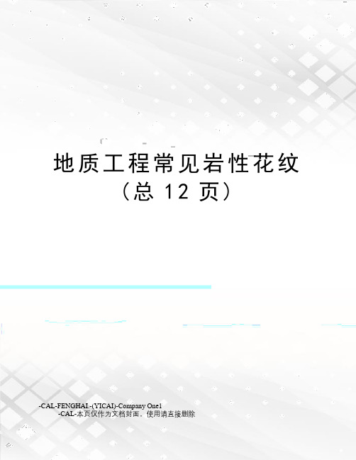 地质工程常见岩性花纹