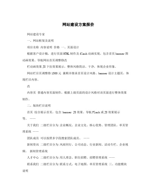 网站建设方案报价